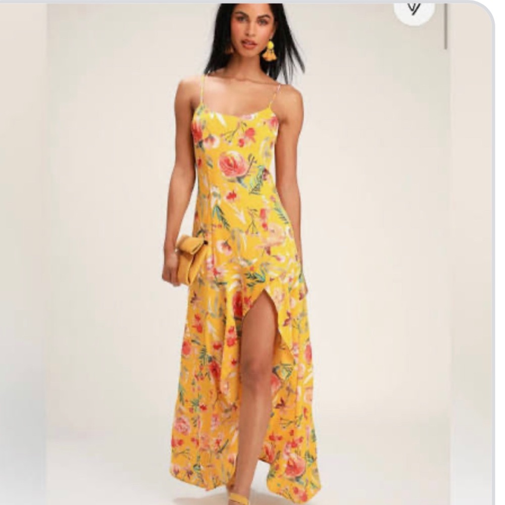 Lulus high low floral dress size medium